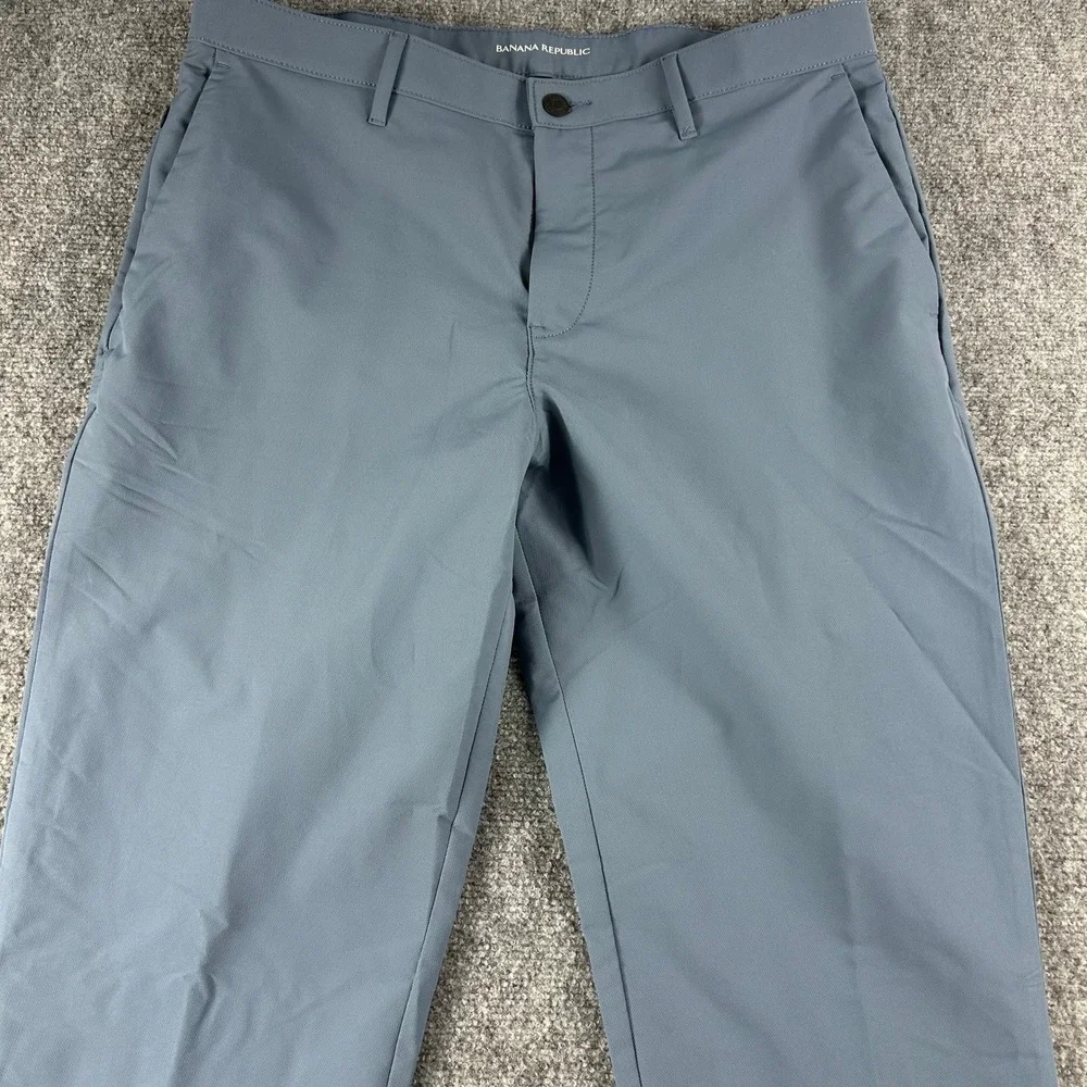 Banana Republic Performance Pants Mens 36x32 China Blue Textured‎ Polyester Golf